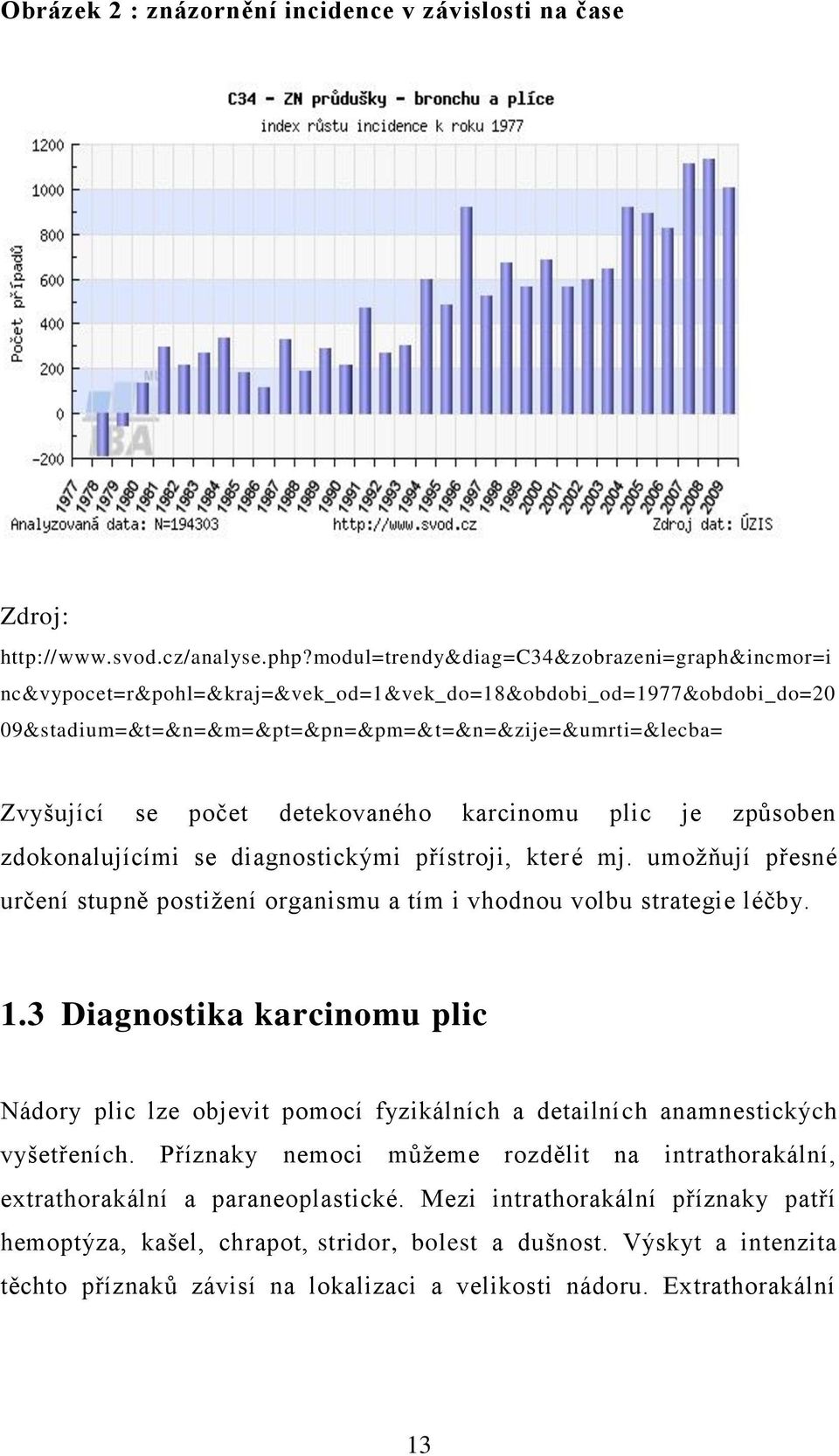 detekovaného karcinomu plic je způsoben zdokonalujícími se diagnostickými přístroji, které mj. umožňují přesné určení stupně postižení organismu a tím i vhodnou volbu strategie léčby. 1.