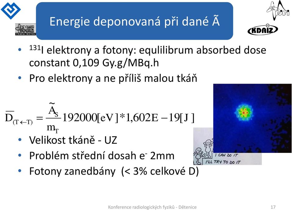 h Pro elektrony a ne příliš malou tkáň D ~ AS T) 192000[ ev ]*1,602E 19[ J] mt