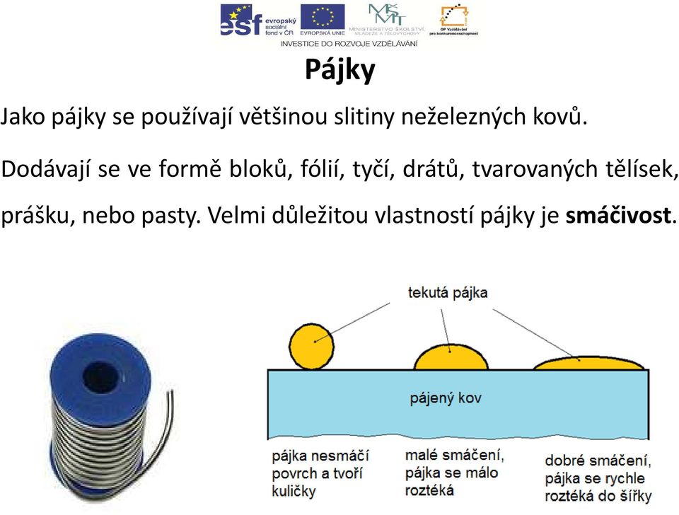 Dodávají se ve formě bloků, fólií, tyčí, drátů,