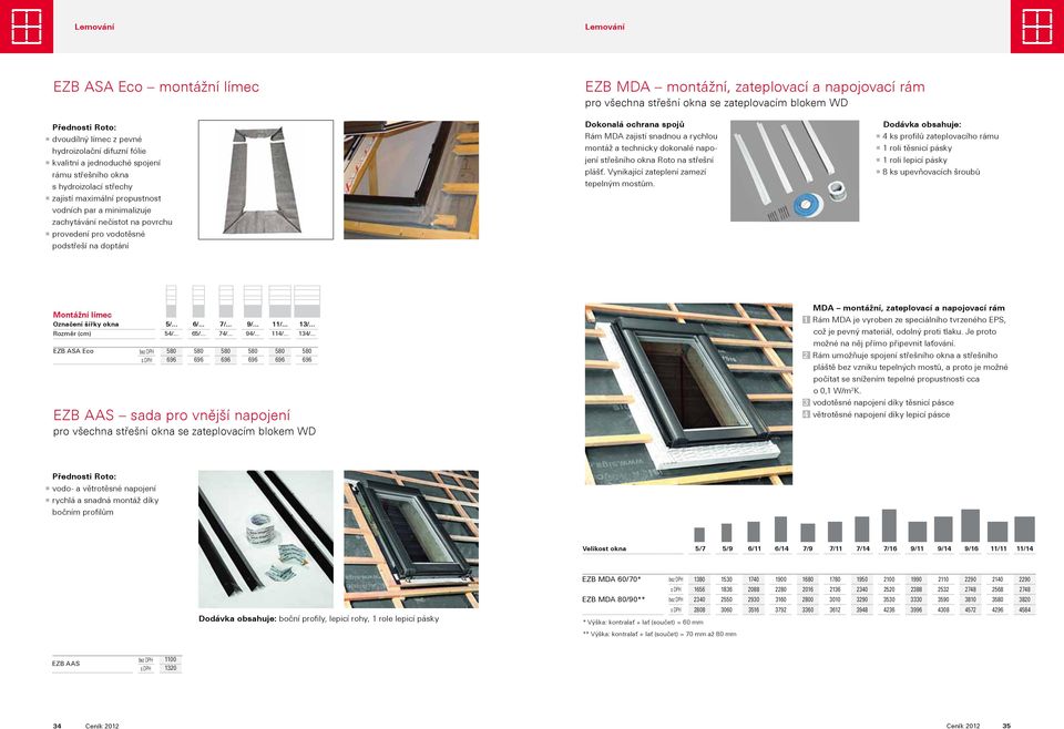 podstřeší na doptání Dokonalá ochrana spojů Rám MDA zajistí snadnou a rychlou montáž a technicky dokonalé napojení střešního okna Roto na střešní plášť. Vynikající zateplení zamezí tepelným mostům.