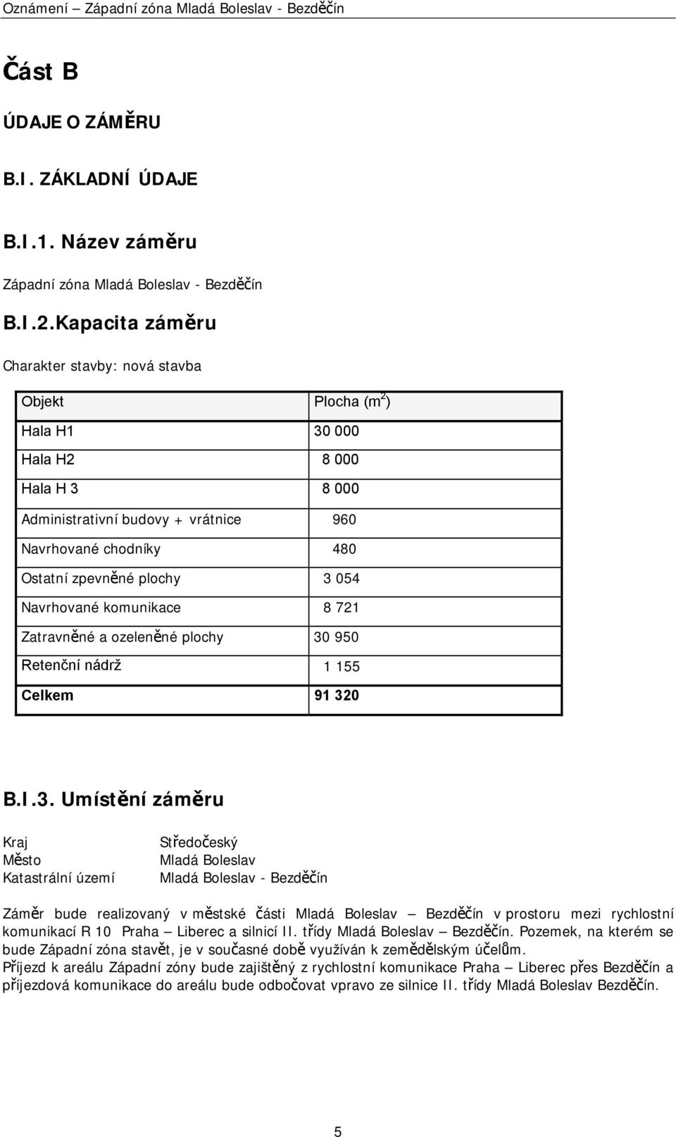 054 Navrhované komunikace 8 721 Zatravněné a ozeleněné plochy 30