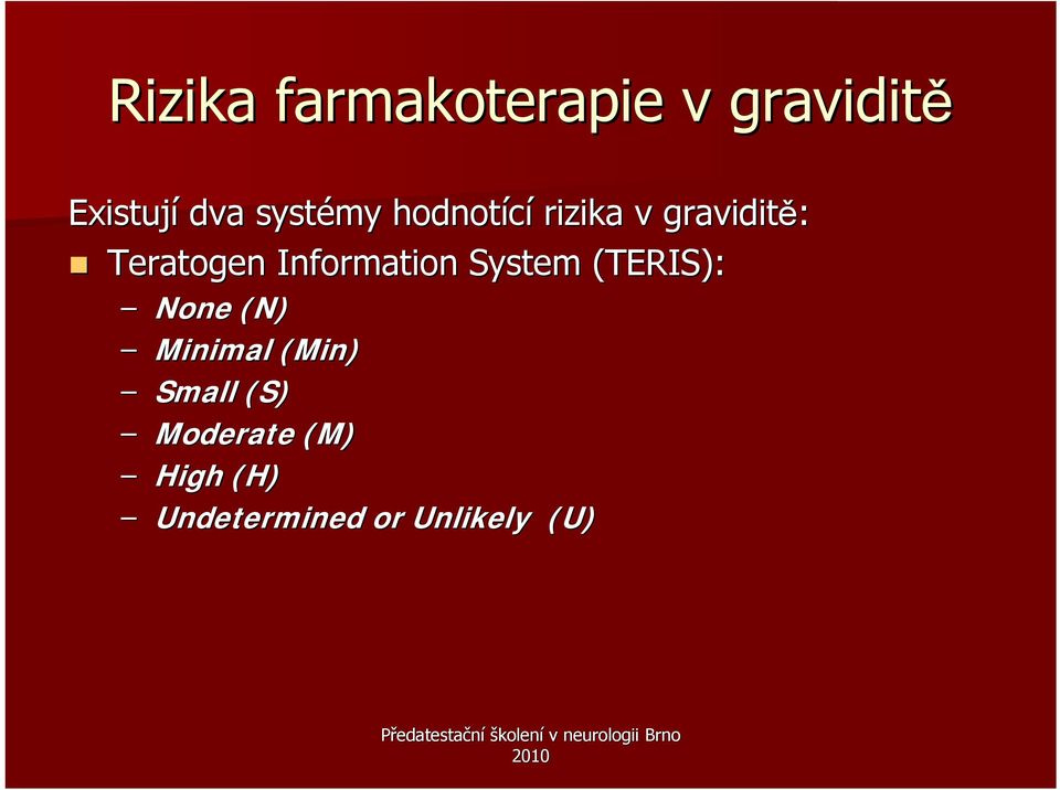 Information System (TERIS): None (N) Minimal (Min)