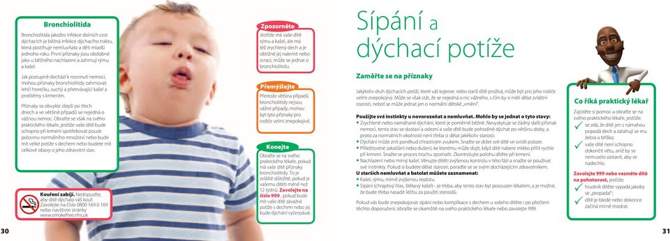 Jak postupně dochází k rozvinutí nemoci, mohou příznaky bronchiolitidy zahrnovat: lehčí horečku, suchý a přetrvávající kašel a problémy s krmením.