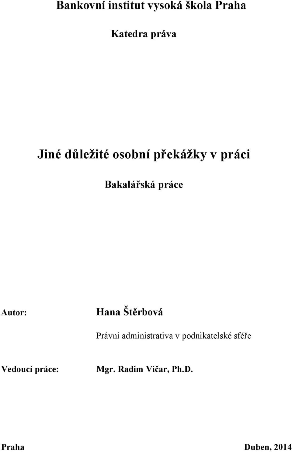 Hana Štěrbová Právní administrativa v podnikatelské