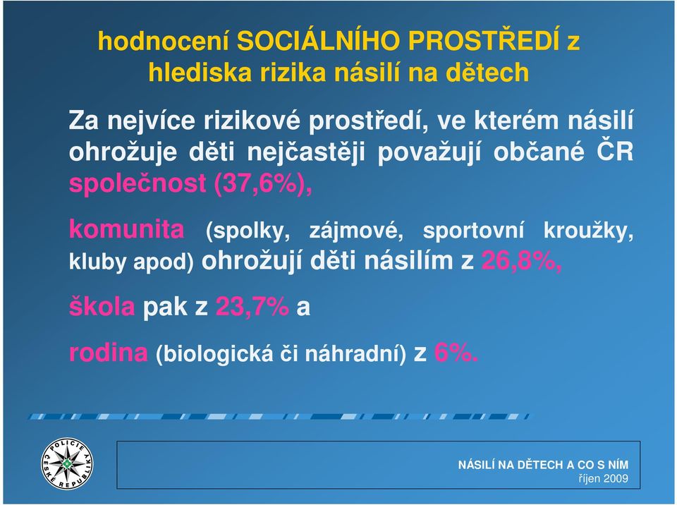 společnost (37,6%), komunita (spolky, zájmové, sportovní kroužky, kluby apod)