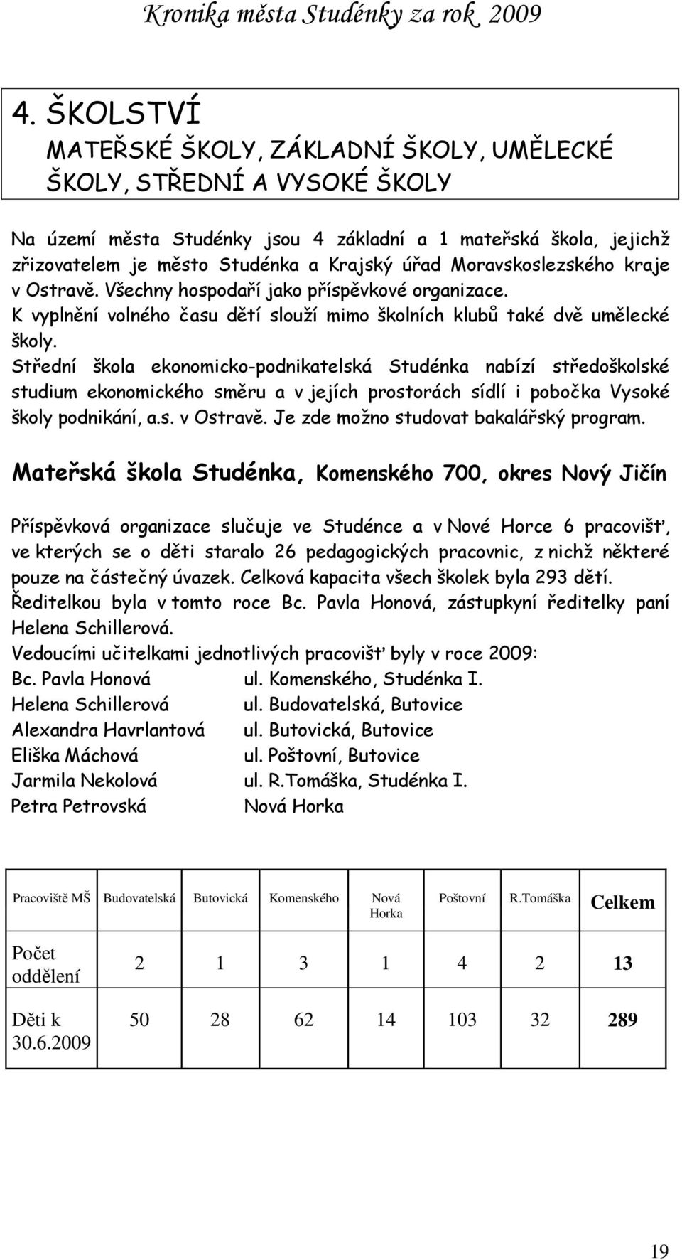 Střední škola ekonomicko-podnikatelská Studénka nabízí středoškolské studium ekonomického směru a v jejích prostorách sídlí i pobočka Vysoké školy podnikání, a.s. v Ostravě.