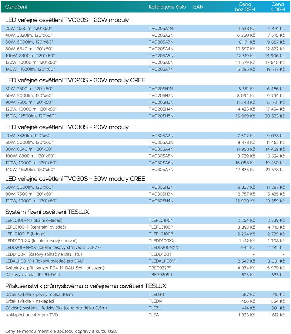 x60, 120 x60 150W, 12500lm, 120 x60 TVO20SH1N TVO20SH2N TVO20SH3N TVO20SH4N TVO20SH5N 5 361 Kč 8 0 11 348 Kč 14 425 Kč 16 969 Kč 6 486 Kč 9 7 13 731 Kč 17 454 Kč 20 533 Kč LED veřejné osvětlení