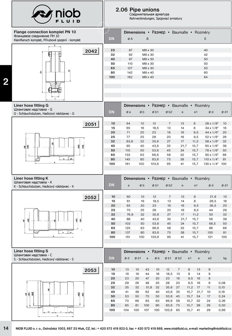 Hadicový nádstavec - G ø a ø b ø b1 ø b2 e e1 ø d ø d1 2051 10 64 10 12 7 13 8 28 x 1/8" 10 15 65 16 18,5 13 14 8 34 x 1/8" 16 20 71 20 23 16 16 9,5 44 x 1/6" 20 25 77 25 28 20 16 9,5 52 x 1/6" 26 32