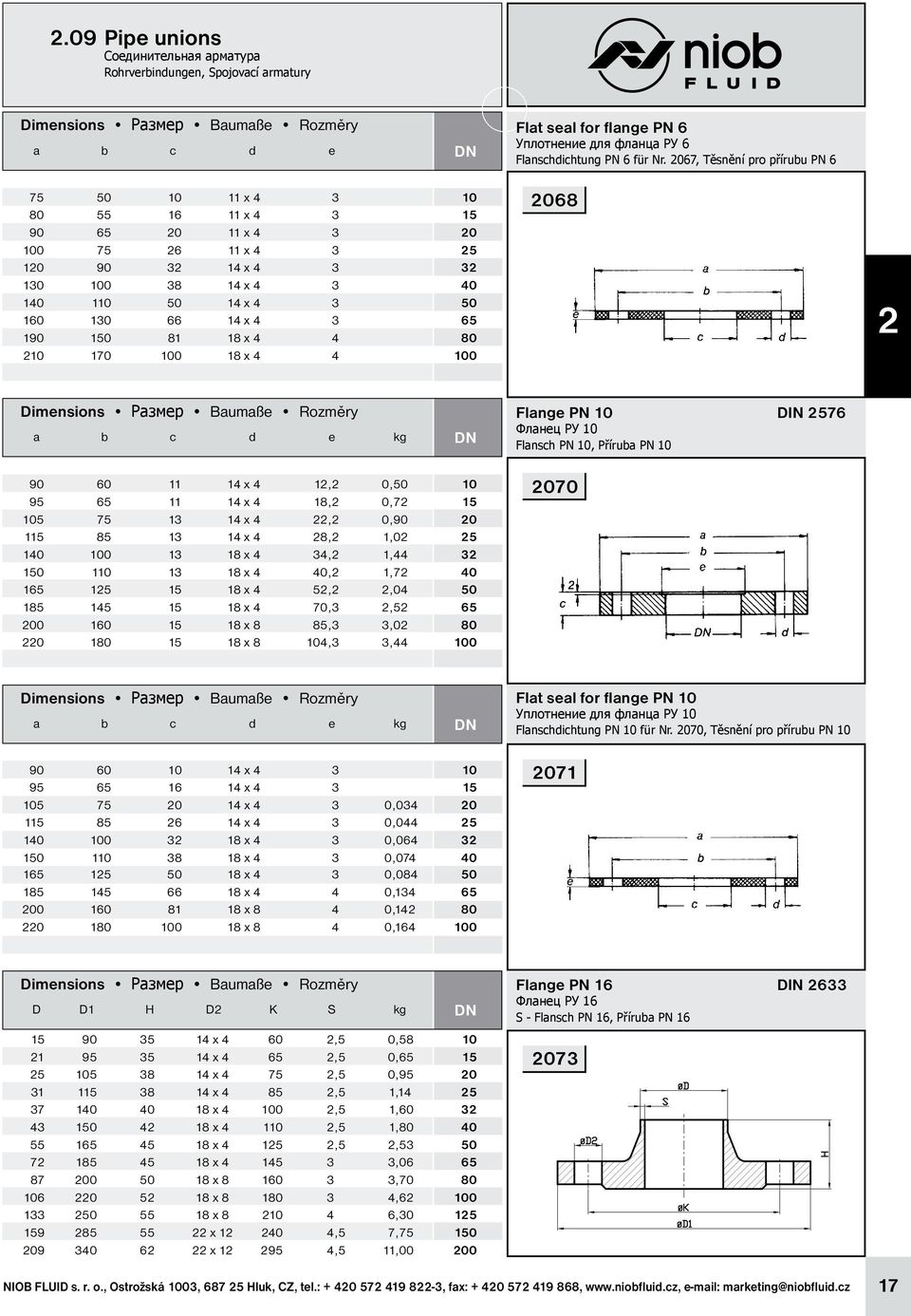 2067, Těsnění pro přírubu PN 6 2068 2 a b c d e kg 90 60 11 14 x 4 12,2 0,50 10 95 65 11 14 x 4 18,2 0,72 15 105 75 13 14 x 4 22,2 0,90 20 115 85 13 14 x 4 28,2 1,02 25 140 100 13 18 x 4 34,2 1,44 32