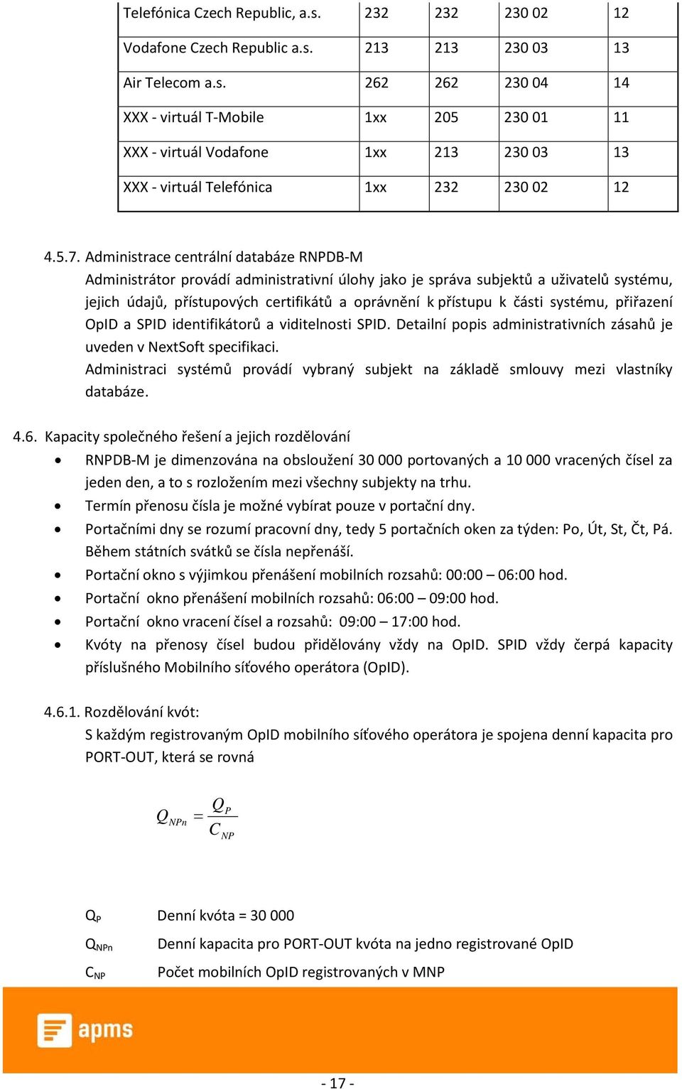 části systému, přiřazení OpID a SPID identifikátorů a viditelnosti SPID. Detailní popis administrativních zásahů je uveden v NextSoft specifikaci.