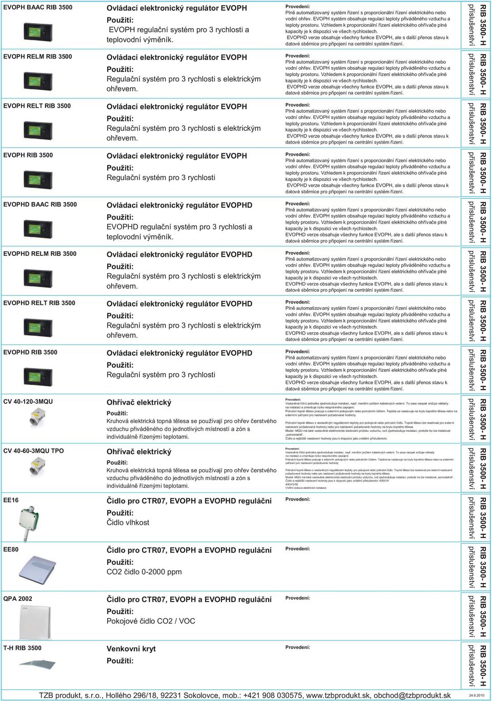 Teplota se nastavuje na krytu topného tělesa nebo na externím zařízení pro nastavení požadované hodnoty. Potrubní topné těleso s vestavěným regulátorem teploty pro pokojové nebo potrubní čidlo.