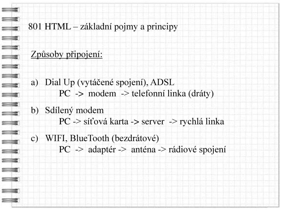 -> síťová karta -> server -> rychlá linka c) WIFI,