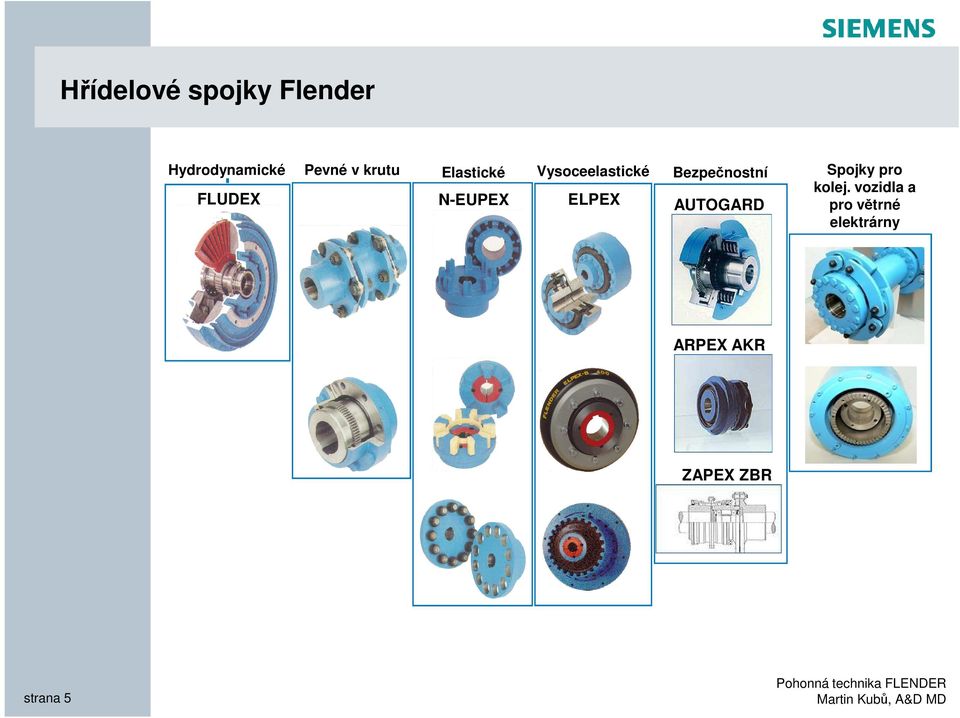 Spojky pro FLUDEX N-EUPEX ELPEX AUTOGARD kolej.