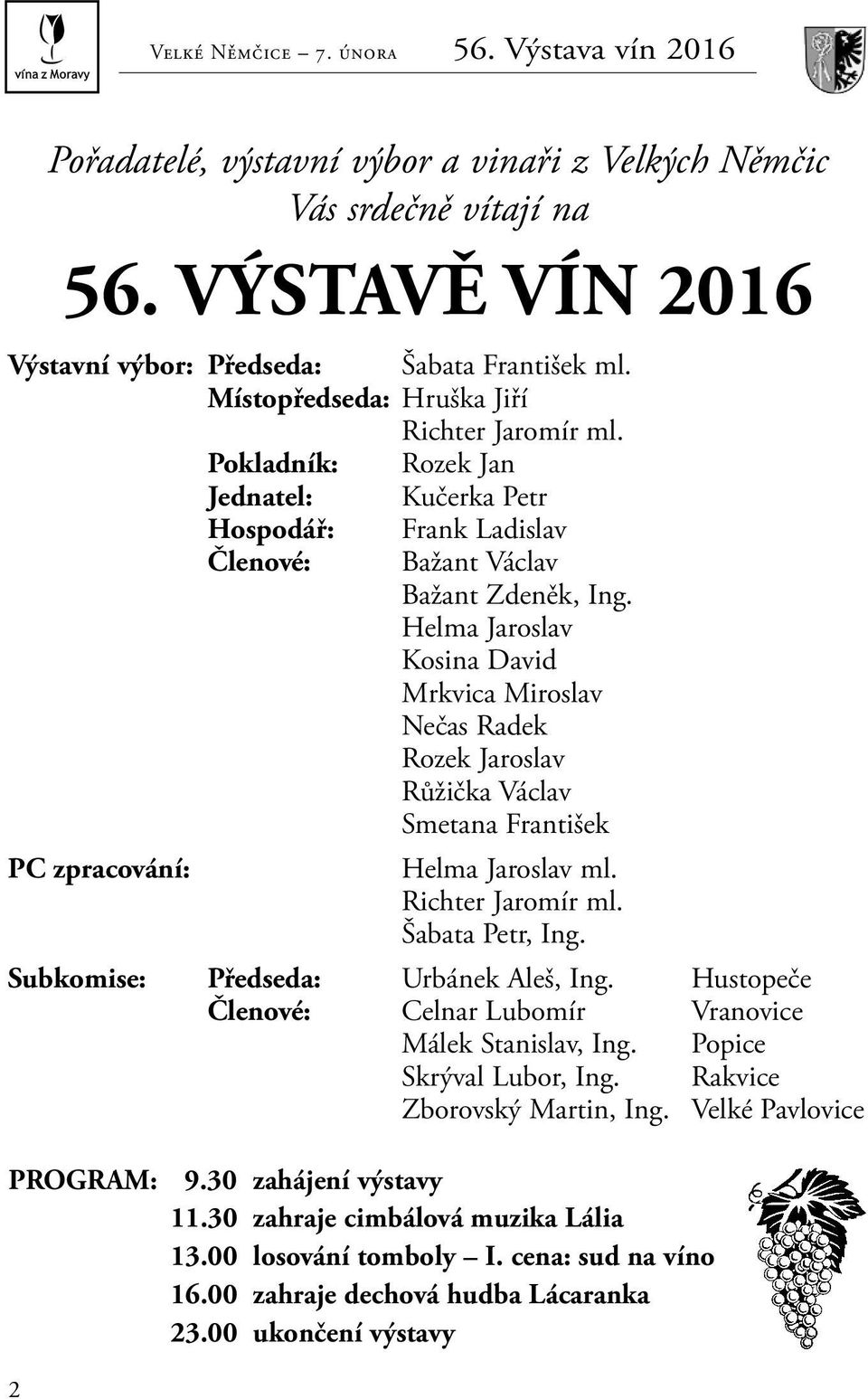 Helma Jaroslav Kosina David Mrkvica Miroslav Nečas Radek Rozek Jaroslav Růžička Václav Smetana František PC zpracování: Helma Jaroslav ml. Richter Jaromír ml. Šabata Petr, Ing.