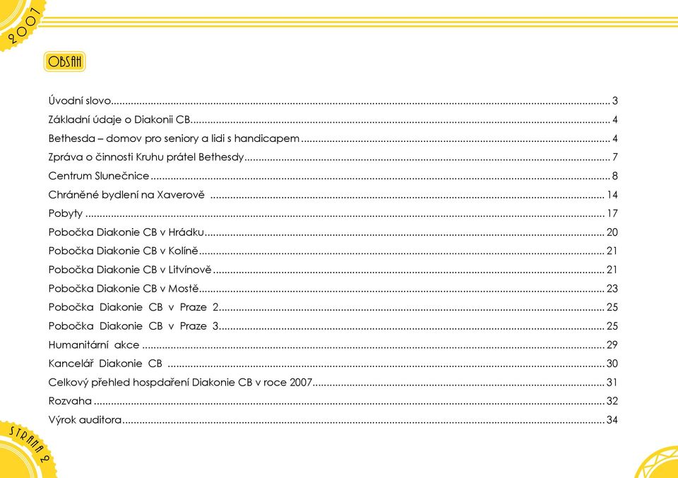 .. 20 Pobočka Diakonie CB v Kolíně... 21 Pobočka Diakonie CB v Litvínově... 21 Pobočka Diakonie CB v Motě... 23 Pobočka Diakonie CB v Praze 2.