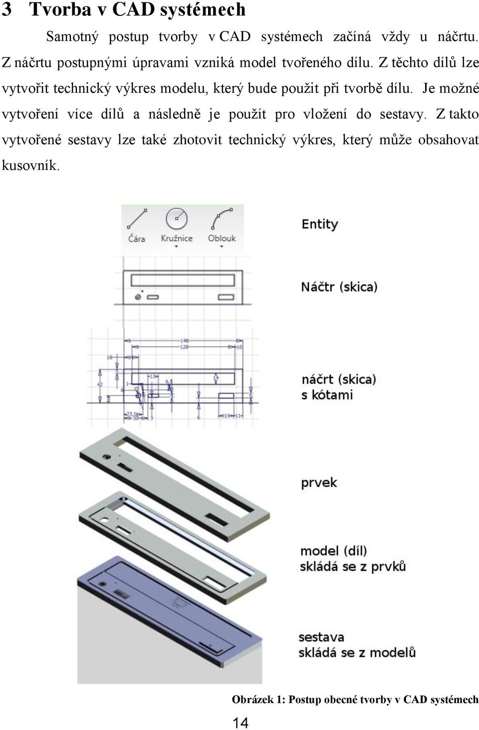 Z těchto dílů lze vytvořit technický výkres modelu, který bude pouţit při tvorbě dílu.