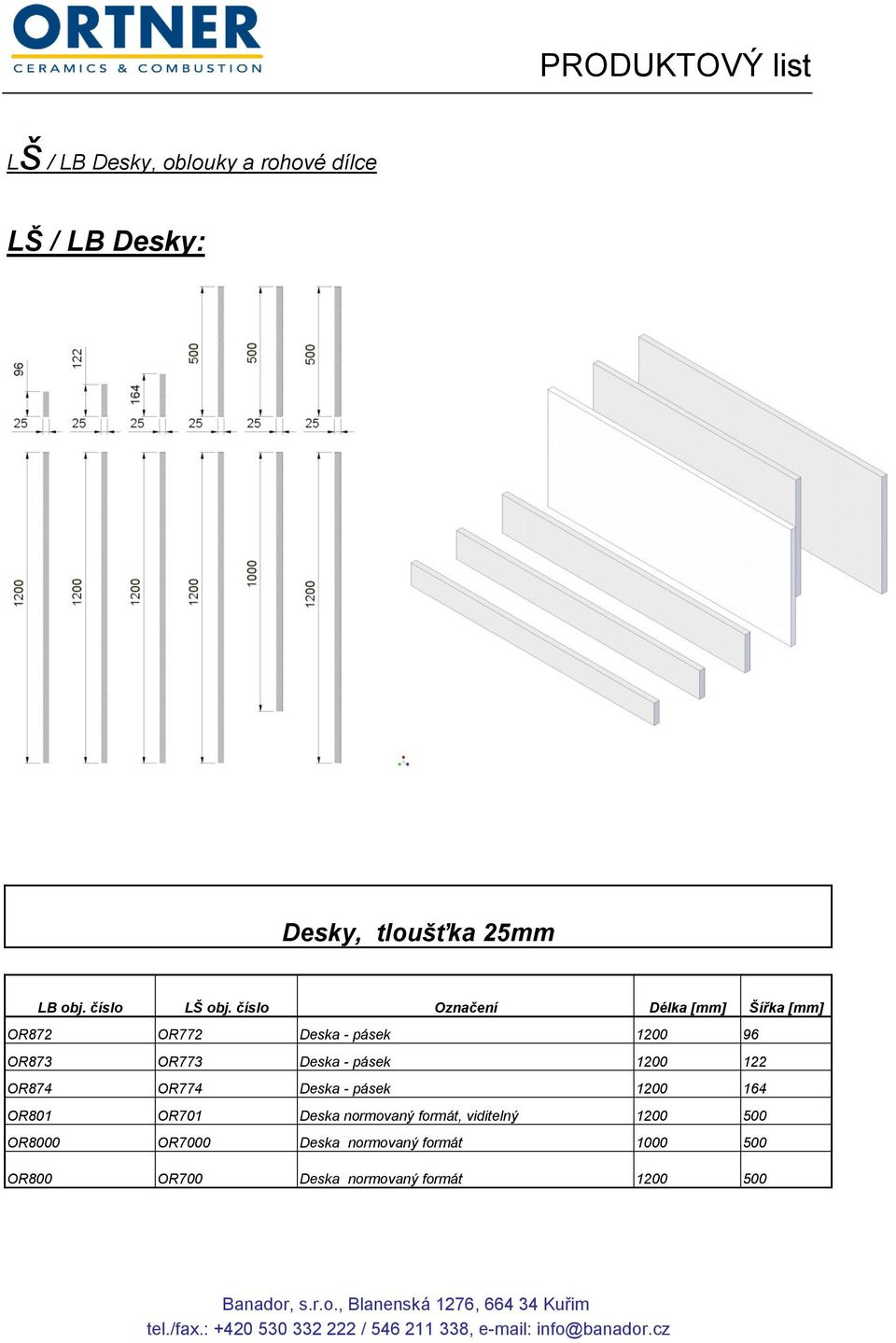 pásek 1200 122 OR874 OR774 Deska - pásek 1200 164 OR801 OR701 Deska normovaný formát, viditelný