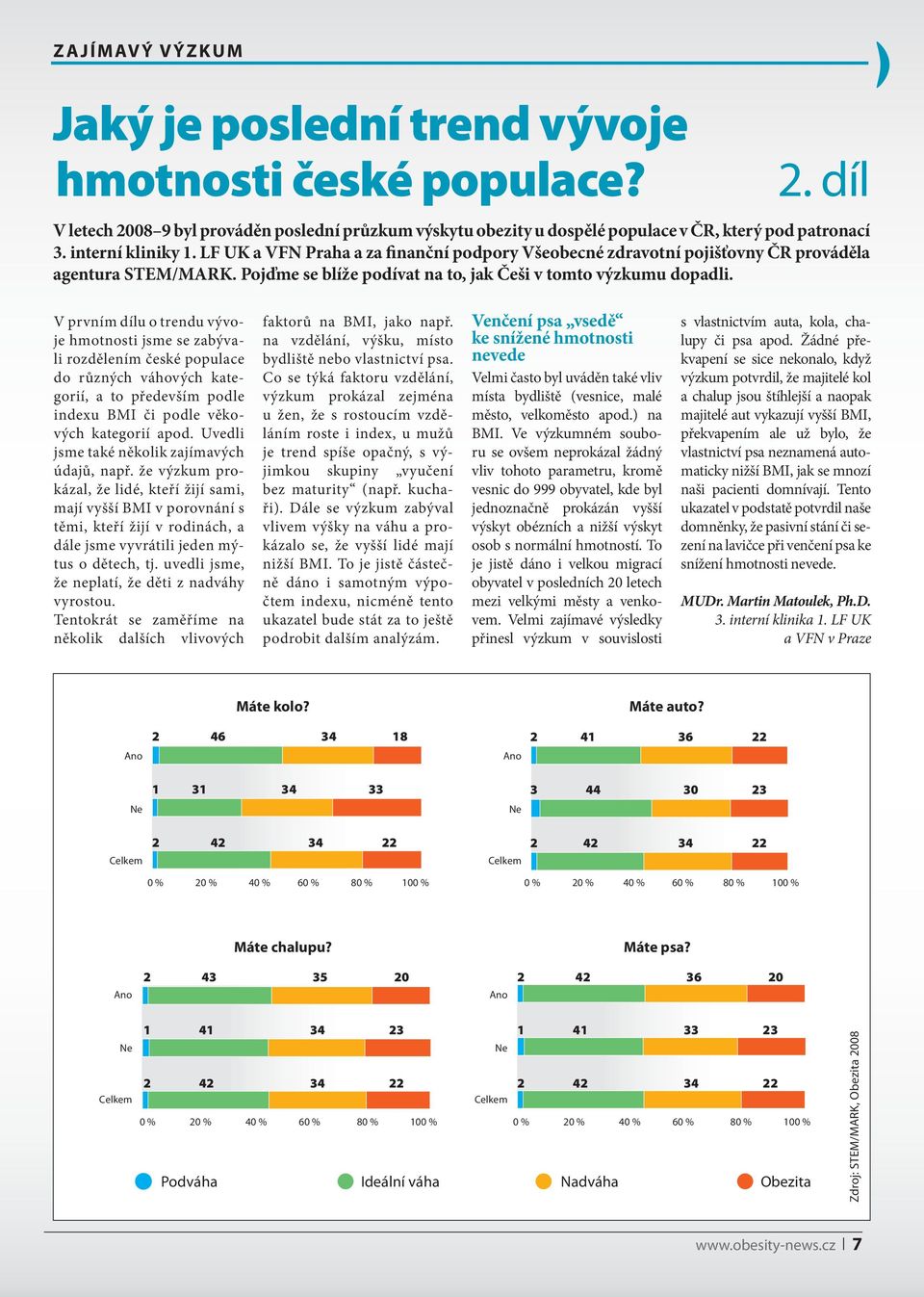 V prvním dílu o trendu vývoje hmotnosti jsme se zabývali rozdělením české populace do různých váhových kategorií, a to především podle indexu BMI či podle věkových kategorií apod.