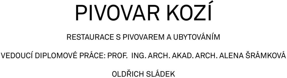 DIPLOMOVÉ PRÁCE: PROF. ING. ARCH.