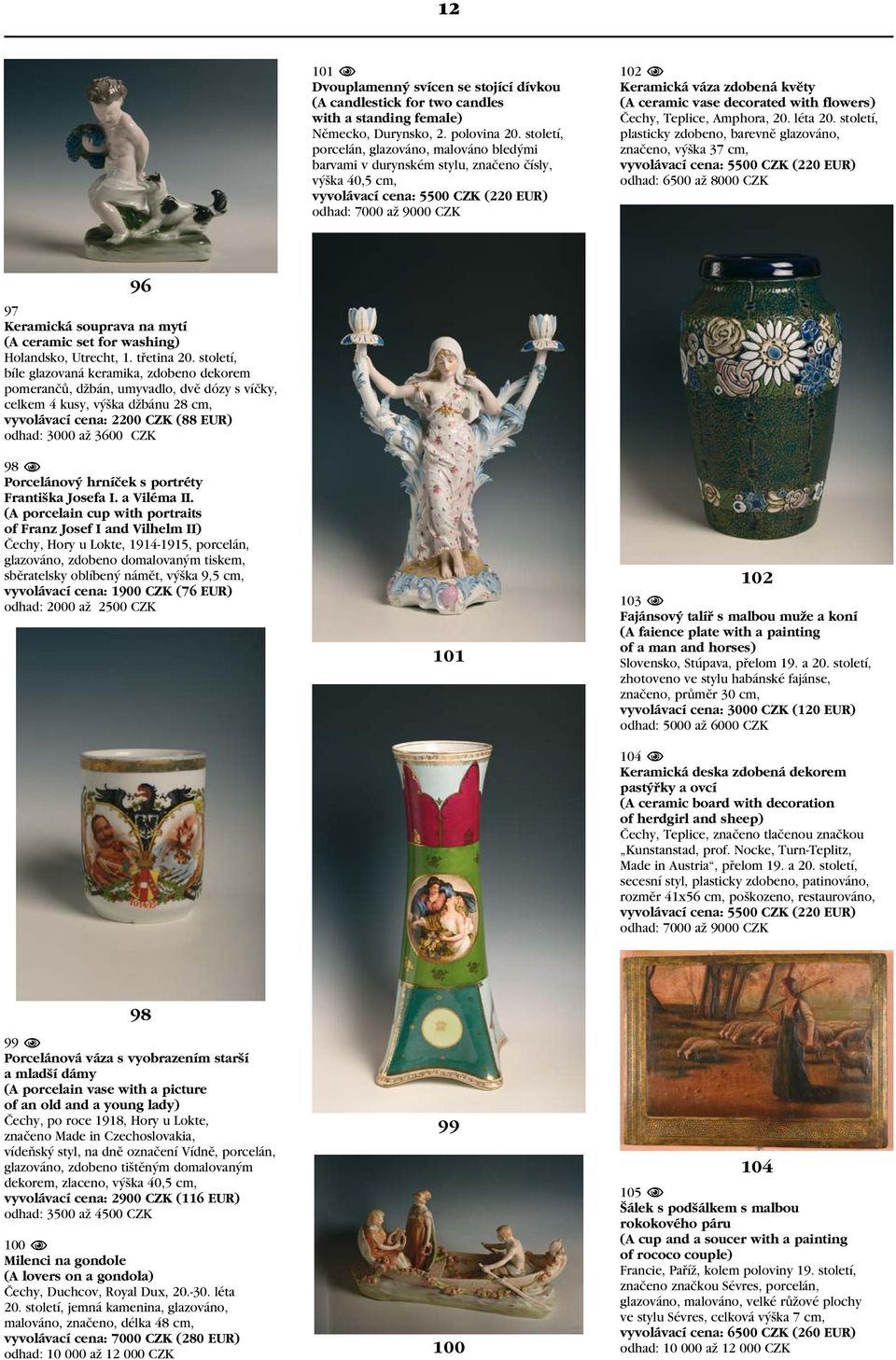 (A ceramic vase decorated with flowers) Čechy, Teplice, Amphora, 20. léta 20.