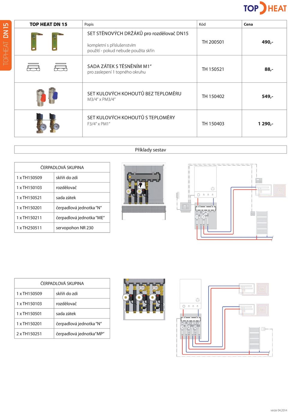 sestav ČERPADLOVÁ SKUPINA 1 x TH150509 skříň do zdi 1 x TH150103 rozdělovač 1 x TH150521 sada zátek 1 x TH150201 čerpadlová jednotka N 1 x TH150211 čerpadlová jednotka ME 1 x