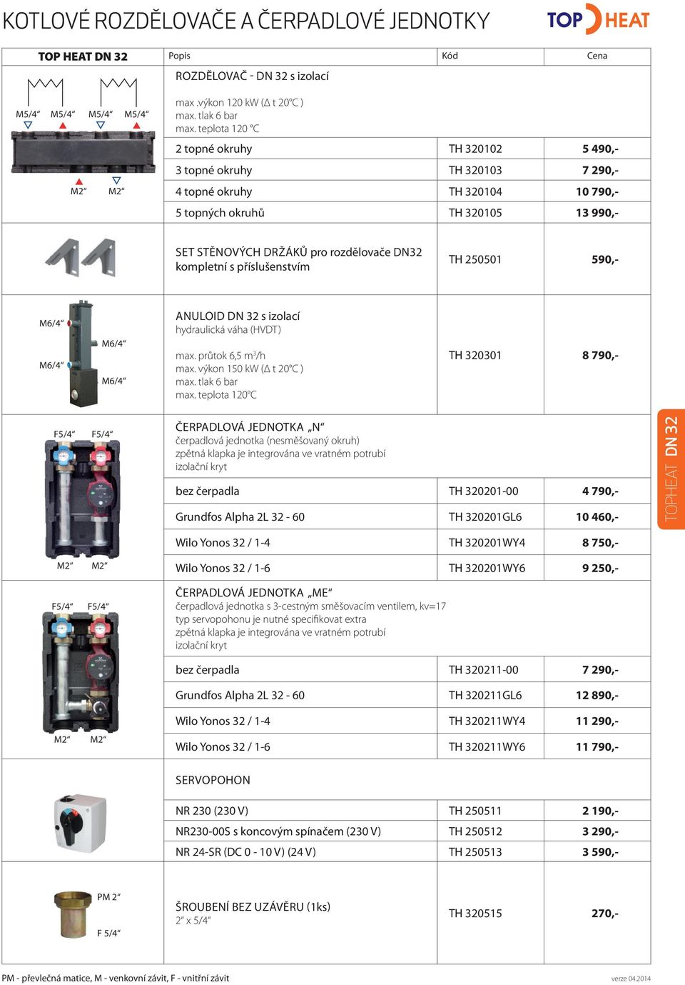 kompletní s příslušenstvím TH 250501 590,- ANULOID DN 32 s izolací hydraulická váha (HVDT) max. průtok 6,5 m 3 /h max. výkon 150 kw (Δ t 20 C ) max.