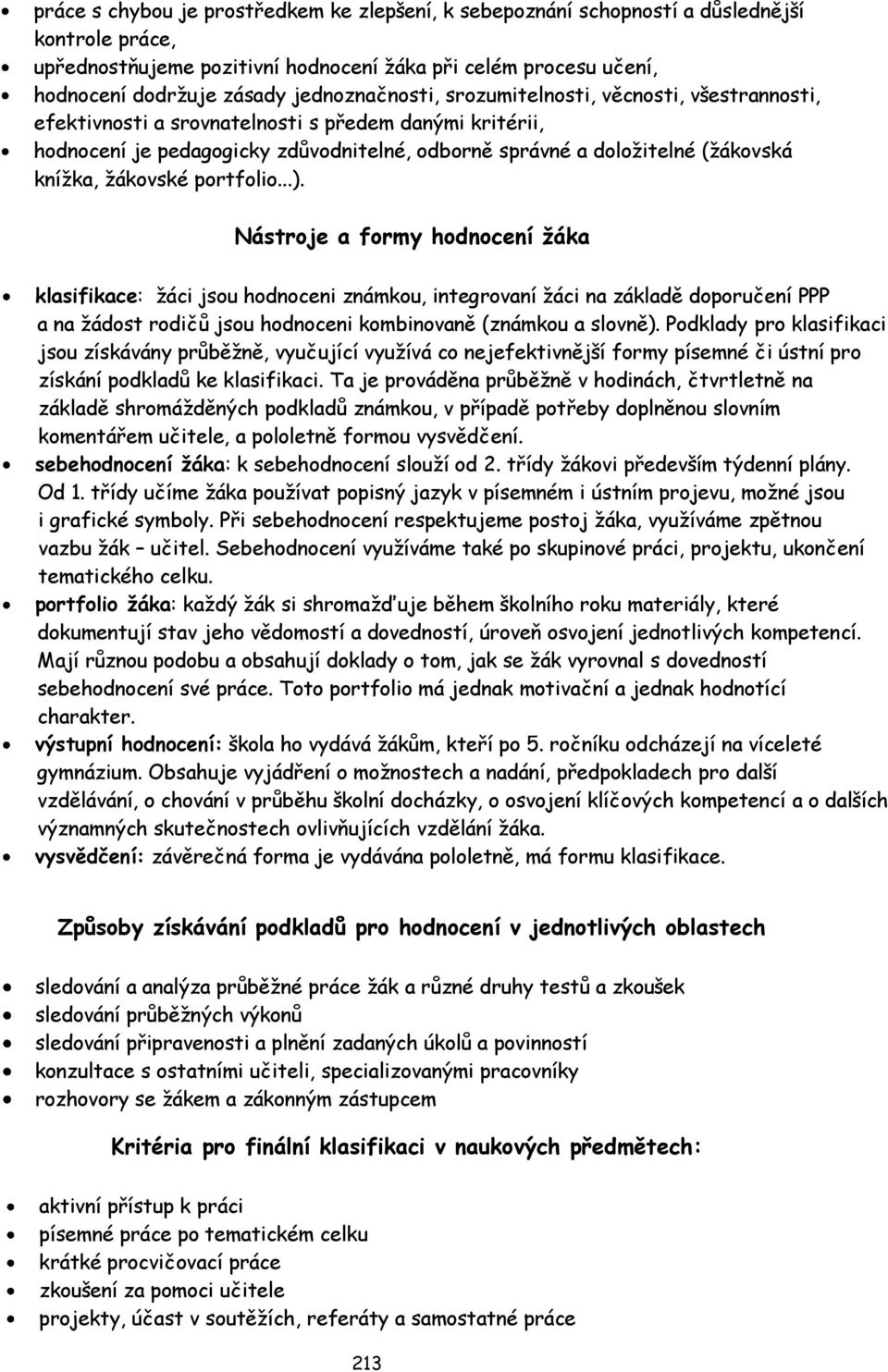 knížka, žákovské portfolio...).