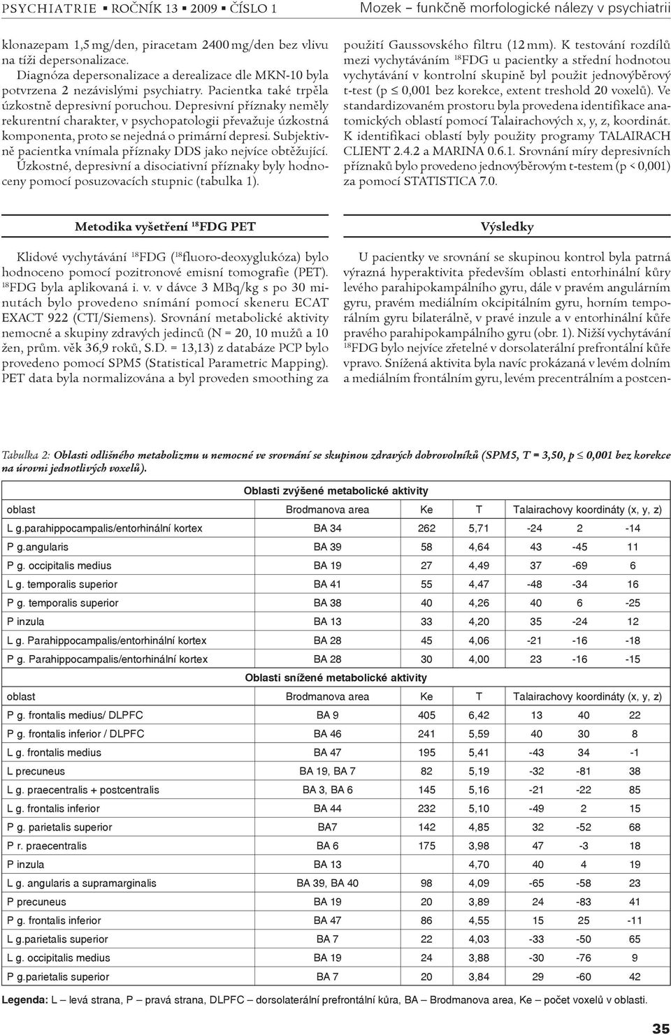 Depresivní pøíznaky nemìly rekurentní charakter, v psychopatologii pøevažuje úzkostná komponenta, proto se nejedná o primární depresi.