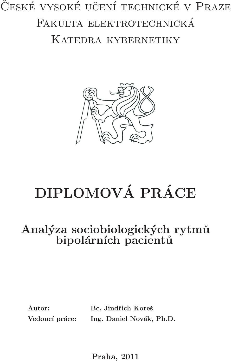 Analýza sociobiologických rytmů bipolárních pacientů