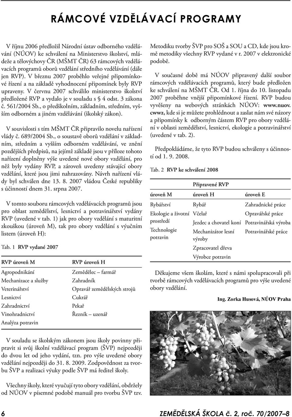 V červnu 2007 schválilo ministerstvo školství předložené RVP a vydalo je v souladu s 4 odst. 3 zákona č. 561/2004 Sb.