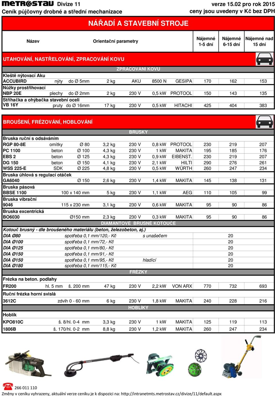 ruční s odsáváním RGP 808E omítky Ø 80 3,2 kg 230 V 0,8 kw PROTOOL 230 219 207 PC 1100 beton Ø 100 4,3 kg 230 V 1 kw MAKITA 195 185 176 EBS 2 beton Ø 125 4,3 kg 230 V 0,9 kw EIBENST.