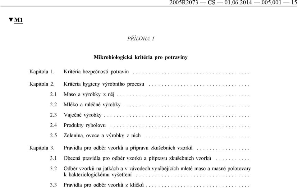 ............................................. 2.4 Produkty rybolovu............................................ 2.5 Zelenina, ovoce a výrobky z nich................................. Kapitola 3.