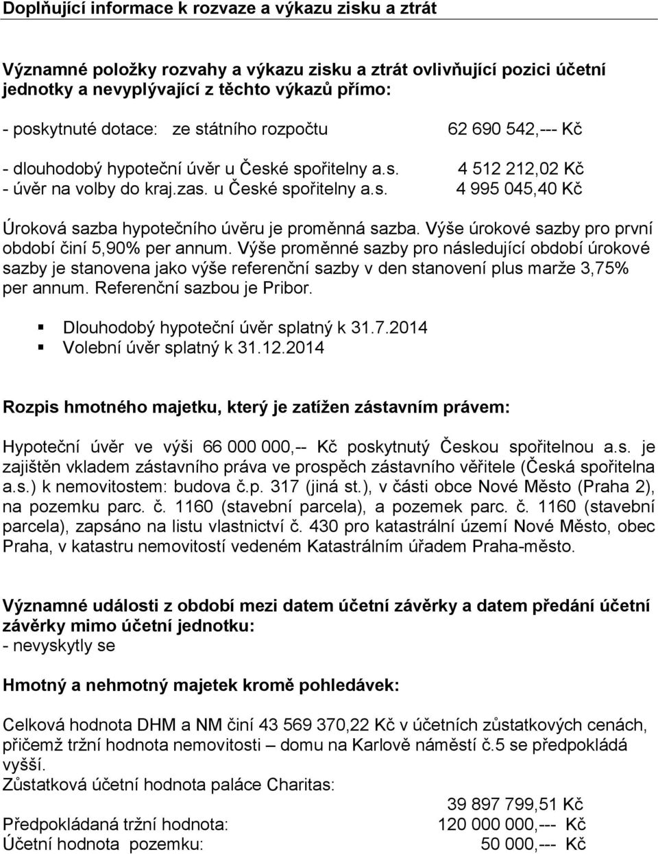 Výše úrokové sazby pro první období činí 5,90% per annum. Výše proměnné sazby pro následující období úrokové sazby je stanovena jako výše referenční sazby v den stanovení plus marže 3,75% per annum.