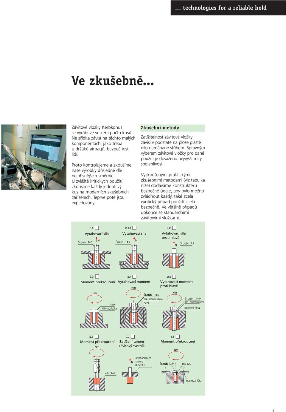 Teprve poté jsou expedovány. Zku ební metody Zatížitelnost závitové vložky závisí v podstatě na ploše pláště namáhané střihem.