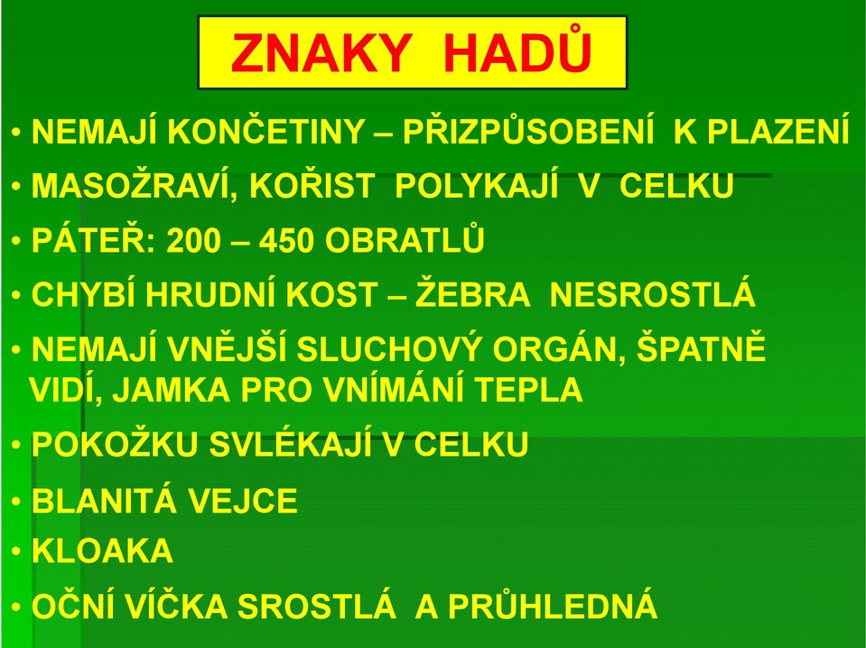 NESROSTLÁ NEMAJÍ VNĚJŠÍ SLUCHOVÝ ORGÁN, ŠPATNĚ VIDÍ, JAMKA PRO VNÍMÁNÍ