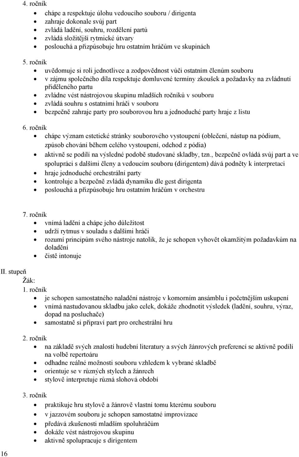 ročník uvědomuje si roli jednotlivce a zodpovědnost vůči ostatním členům souboru v zájmu společného díla respektuje domluvené termíny zkoušek a požadavky na zvládnutí přiděleného partu zvládne vést