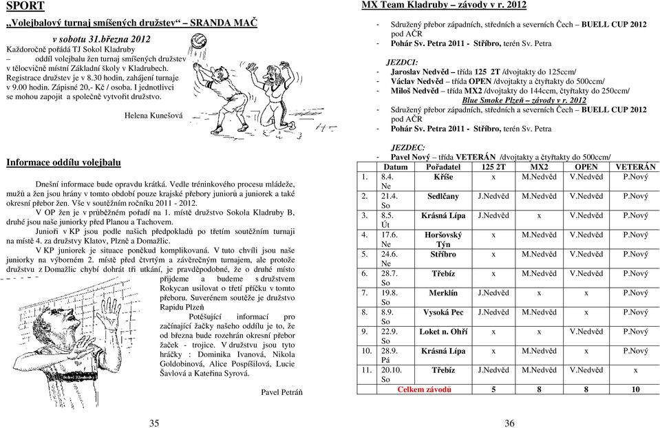 30 hodin, zahájení turnaje v 9.00 hodin. Zápisné 20,- Kč / osoba. I jednotlivci se mohou zapojit a společně vytvořit družstvo.