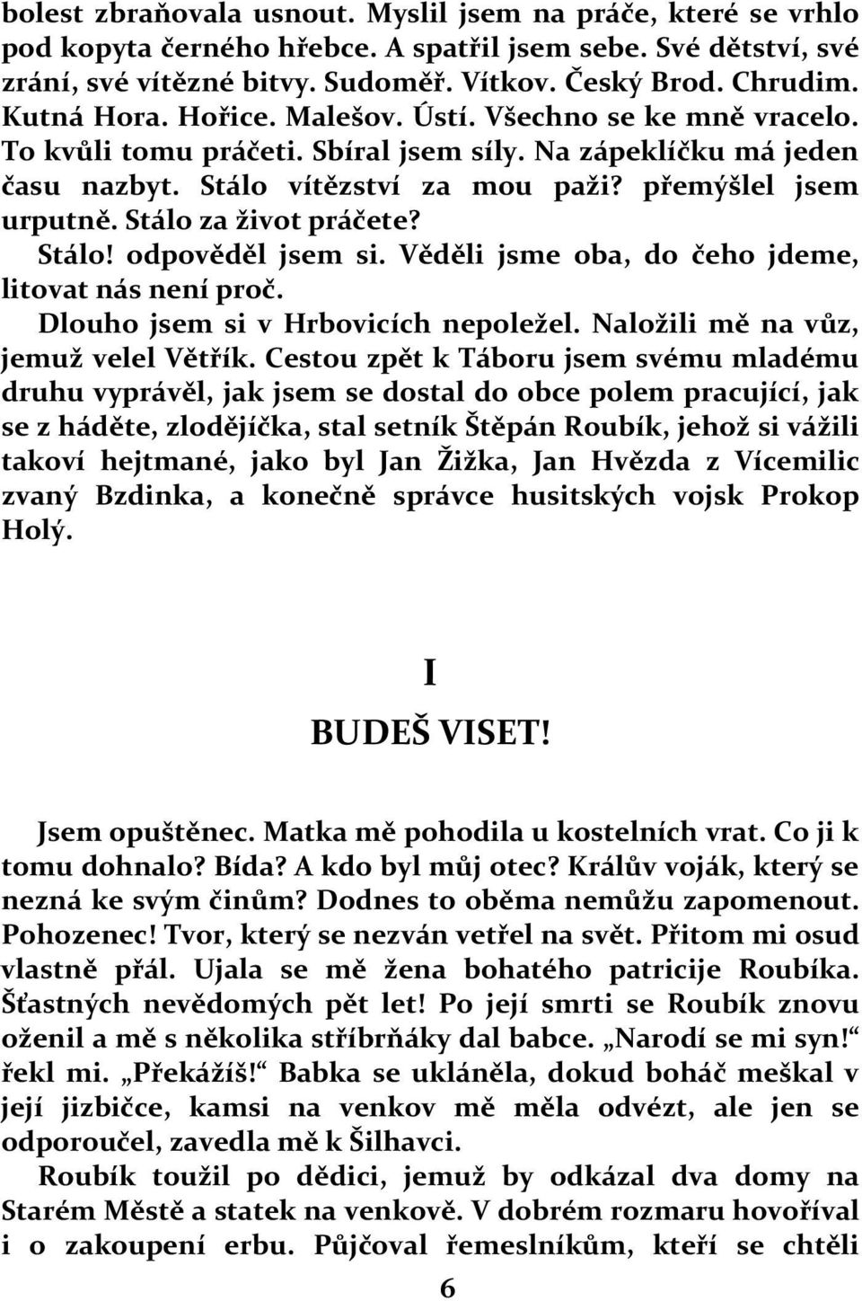 Stálo za život práčete? Stálo! odpověděl jsem si. Věděli jsme oba, do čeho jdeme, litovat nás není proč. Dlouho jsem si v Hrbovicích nepoležel. Naložili mě na vůz, jemuž velel Větřík.