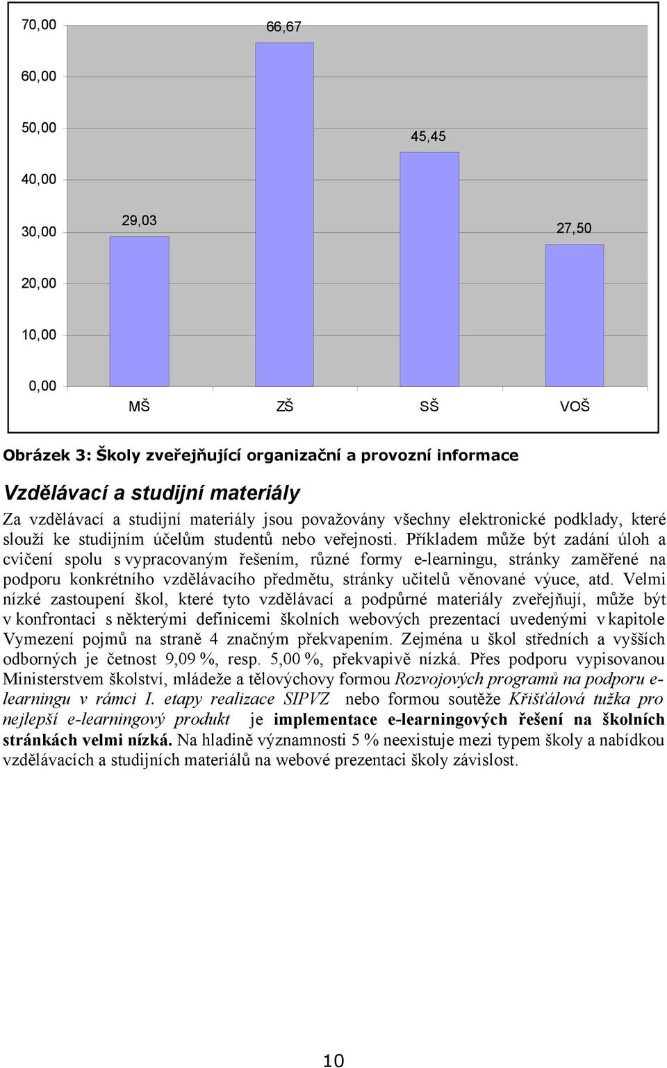 Příkladem může být zadání úloh a cvičení spolu s vypracovaným řešením, různé formy e-learningu, stránky zaměřené na podporu konkrétního vzdělávacího předmětu, stránky učitelů věnované výuce, atd.