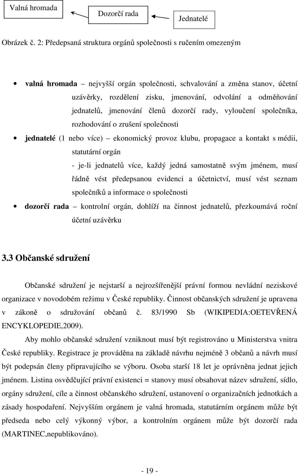 jednatelů, jmenování členů dozorčí rady, vyloučení společníka, rozhodování o zrušení společnosti jednatelé (1 nebo více) ekonomický provoz klubu, propagace a kontakt s médii, statutární orgán - je-li