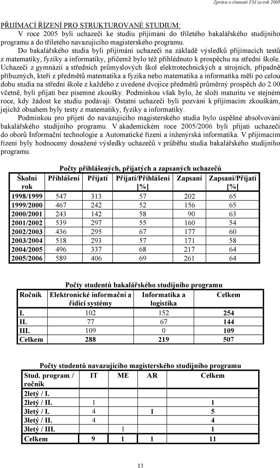 Uchazeči z gymnázií a středních průmyslových škol elektrotechnických a strojních, případně příbuzných, kteří z předmětů matematika a fyzika nebo matematika a informatika měli po celou dobu studia na