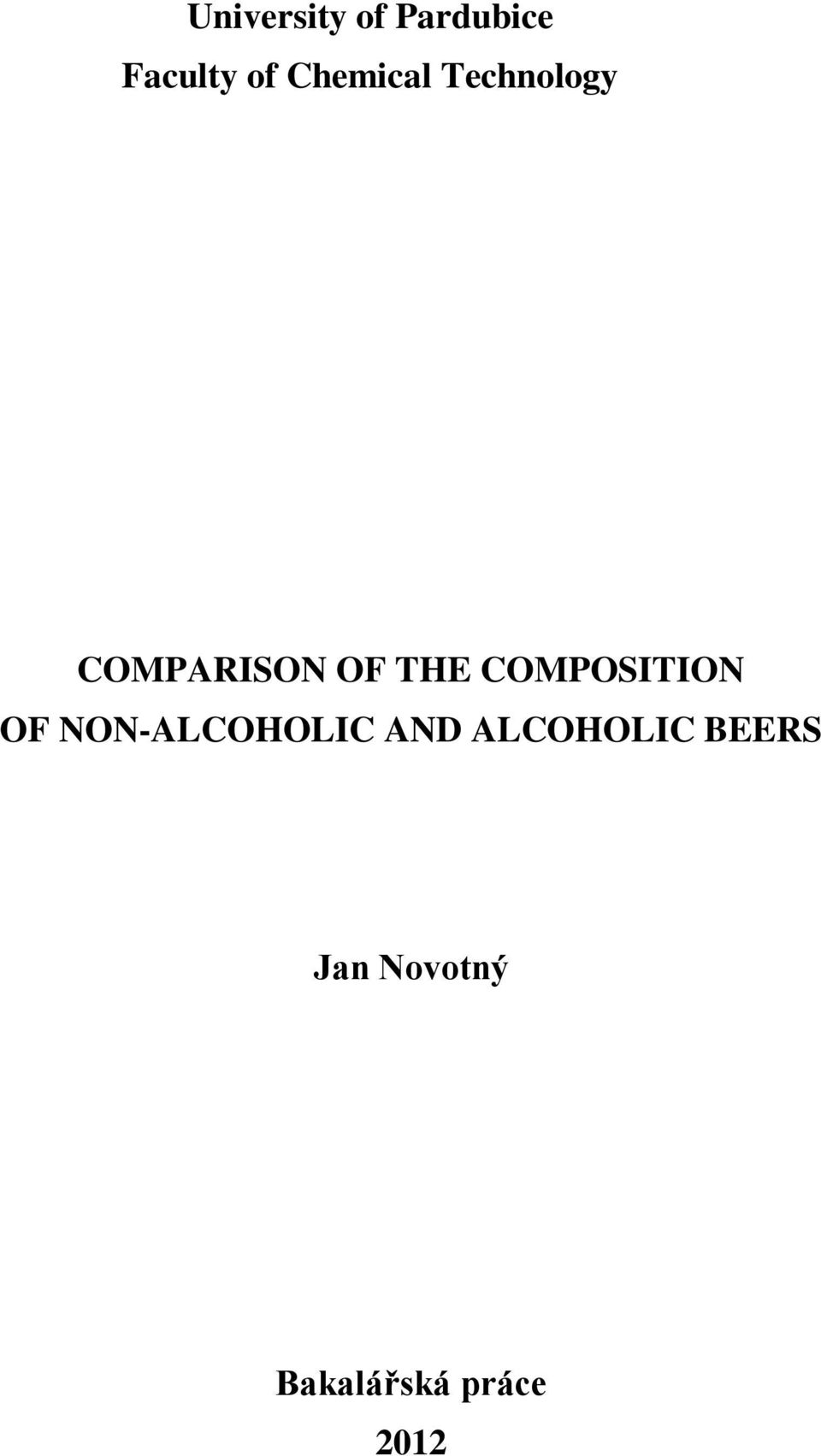 COMPOSITION OF NON-ALCOHOLIC AND