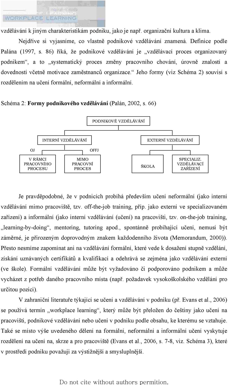 Jeho formy (viz Schéma 2) souvisí s rozdělením na učení formální, neformální a informální. Schéma 2: Formy podnikového vzdělávání (Palán, 2002, s.