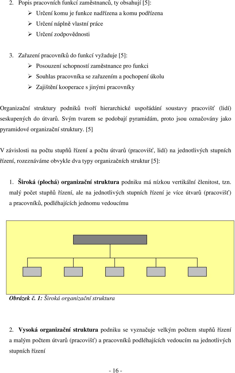 podniků tvoří hierarchické uspořádání soustavy pracovišť (lidí) seskupených do útvarů. Svým tvarem se podobají pyramidám, proto jsou označovány jako pyramidové organizační struktury.