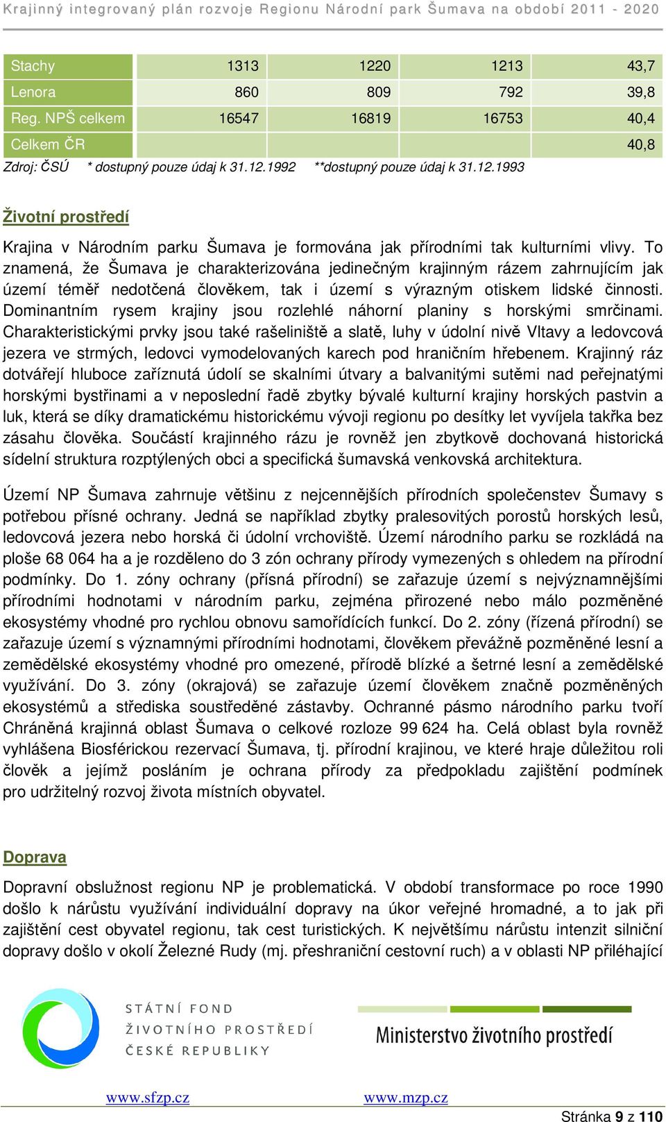 Dominantním rysem krajiny jsou rozlehlé náhorní planiny s horskými smrčinami.