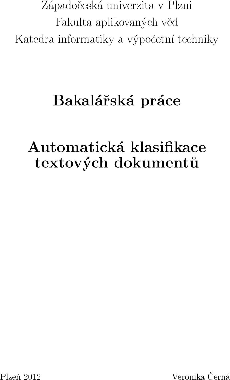 výpočetní techniky Bakalářská práce