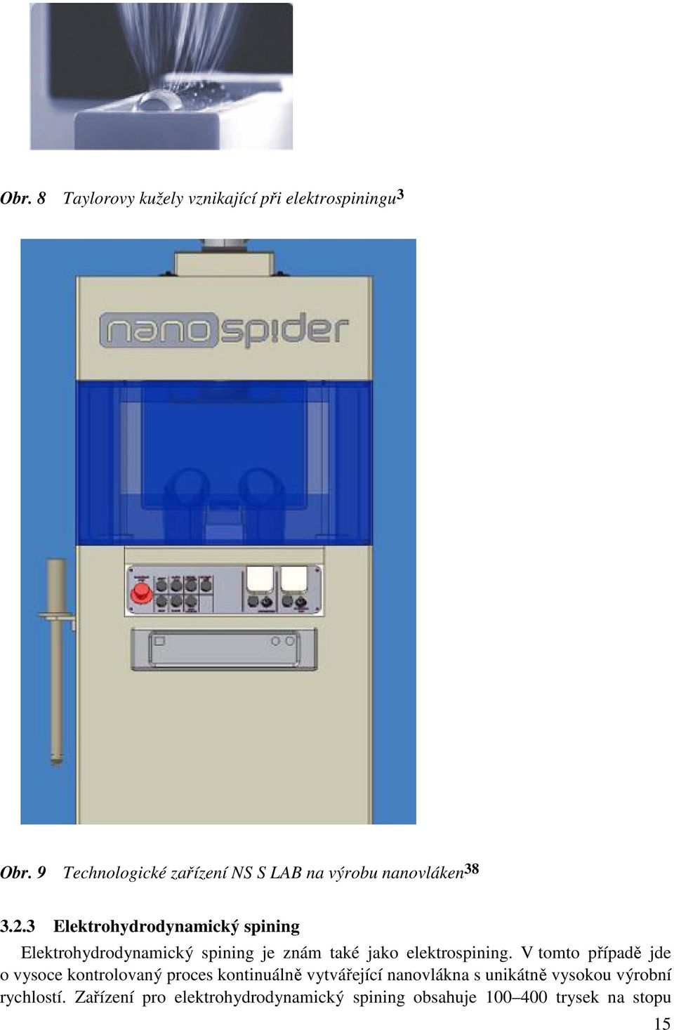 3 Elektrohydrodynamický spining Elektrohydrodynamický spining je znám také jako elektrospining.