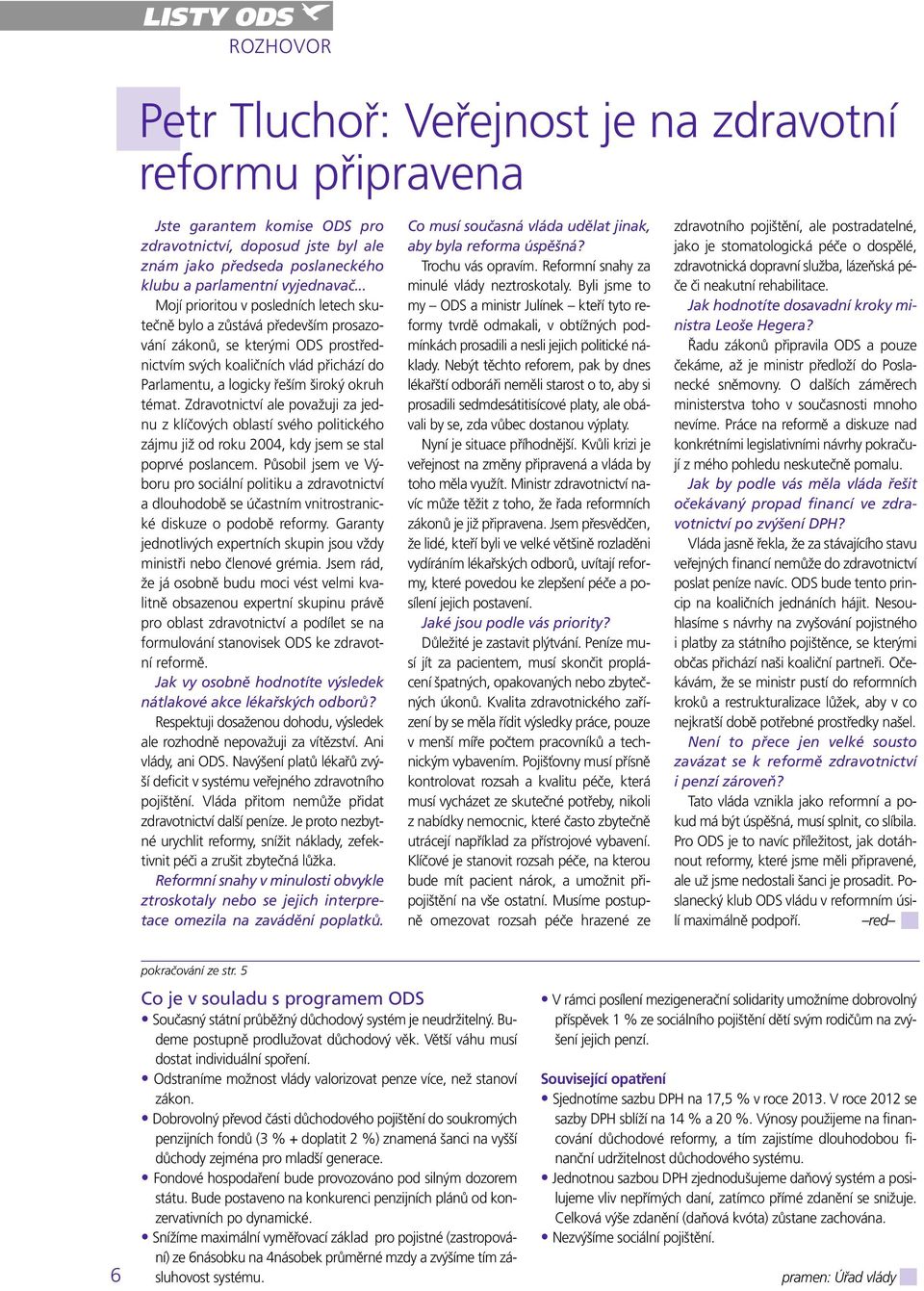 témat. Zdravotnictví ale považuji za jednu z klíčových oblastí svého politického zájmu již od roku 2004, kdy jsem se stal poprvé poslancem.