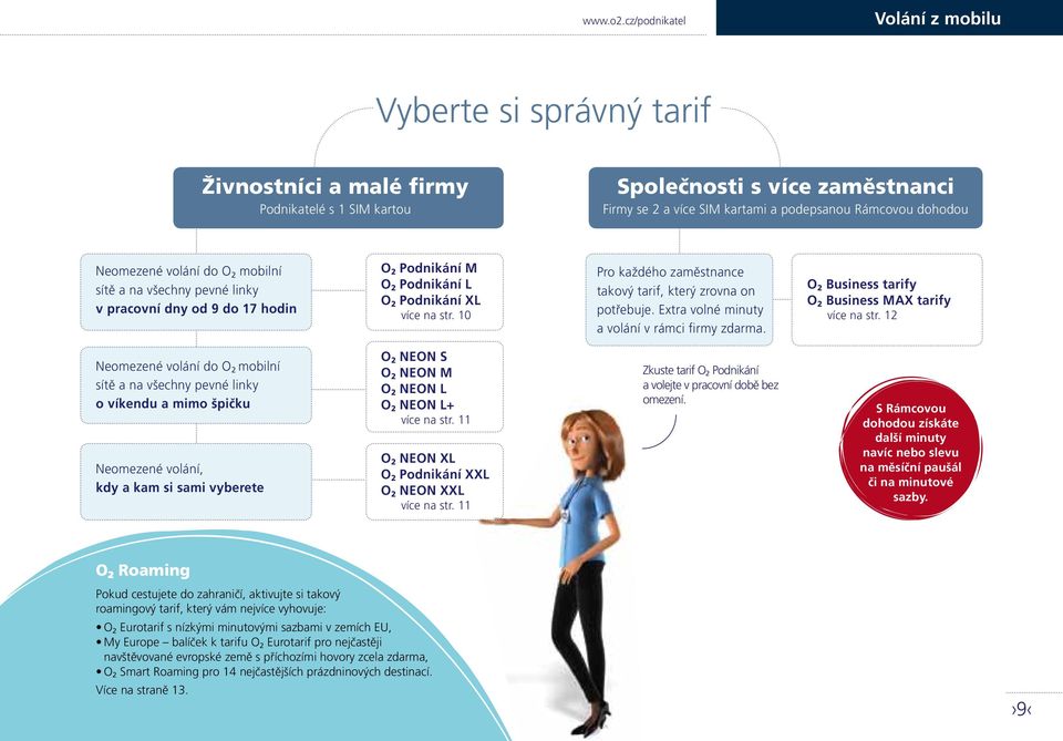 Neomezené volání do O 2 mobilní sítě a na všechny pevné linky v pracovní dny od 9 do 17 hodin O 2 Podnikání M O 2 Podnikání L O 2 Podnikání XL více na str.