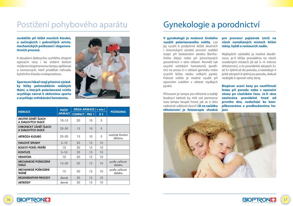 Sportovní lékaři mají příznivé výsledky léčby pohmožděnin měkkých tkání, u kterých polarizované světlo urychluje návrat k aktivnímu sportu a zrychluje vstřebávání hematomu.